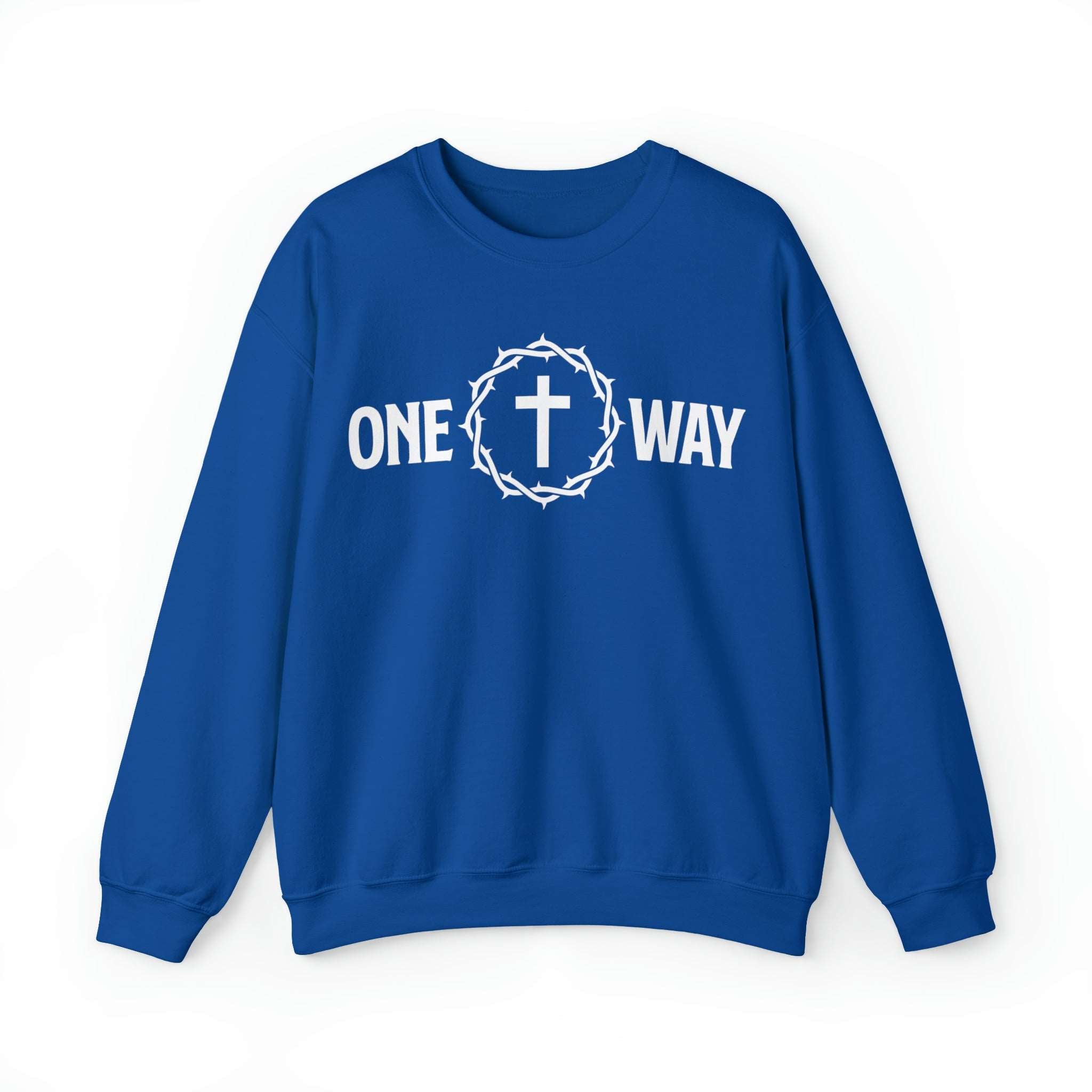 One Way Christian Sweatshirt with Crown and Cross - Joe Camilo Designs