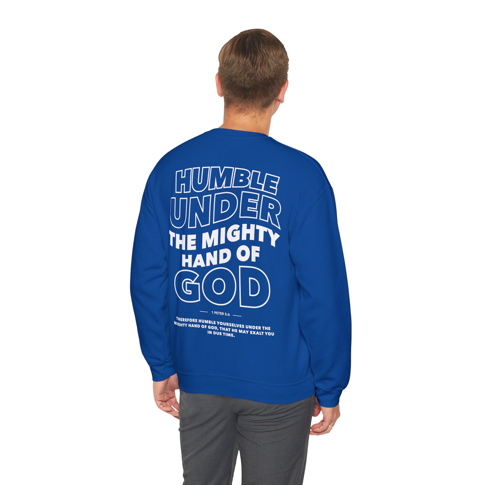 Humble Yourself Under the Mighty Hand of God Wavy Letters Christian Sweatshirt