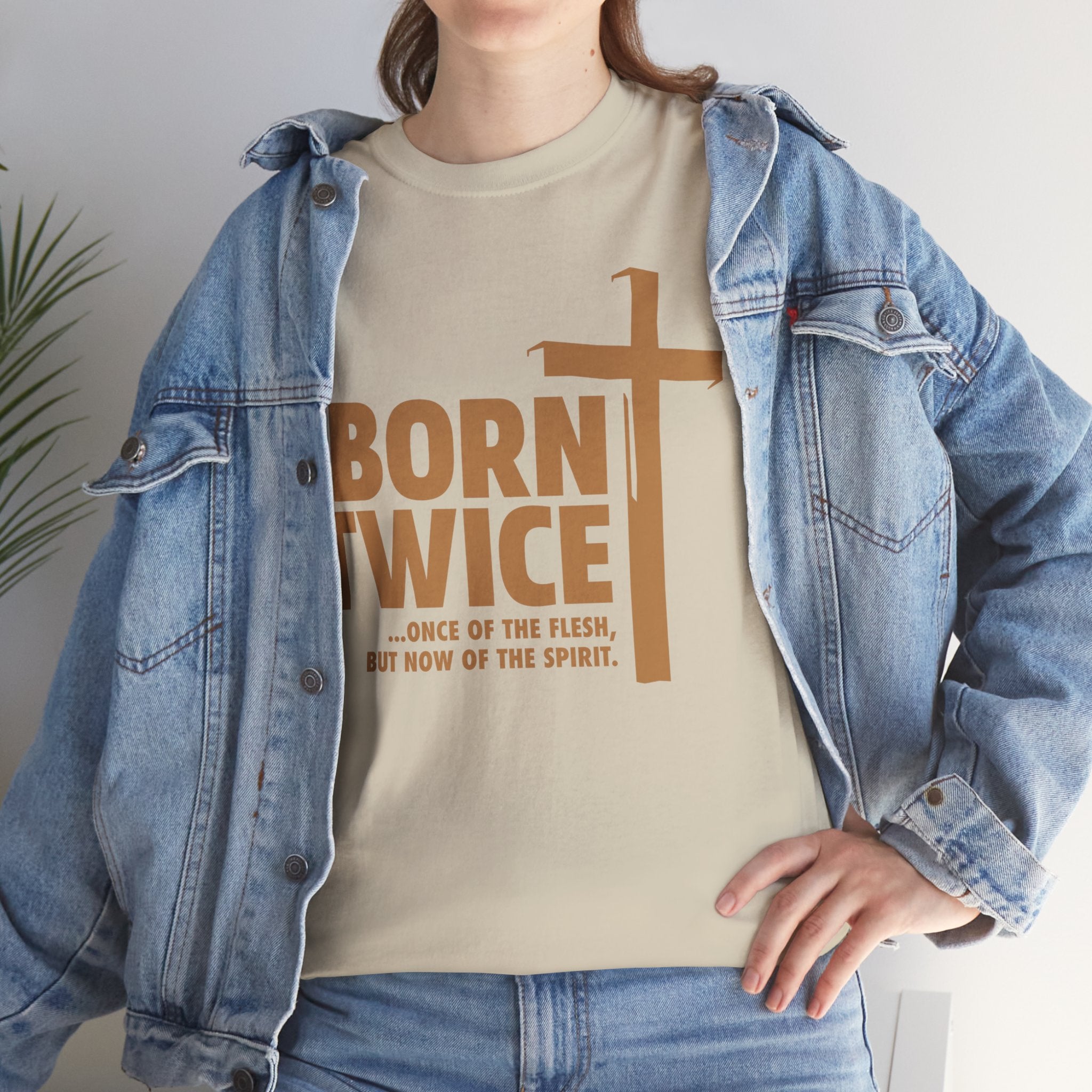 Born Twice Christian T-Shirt with Cross