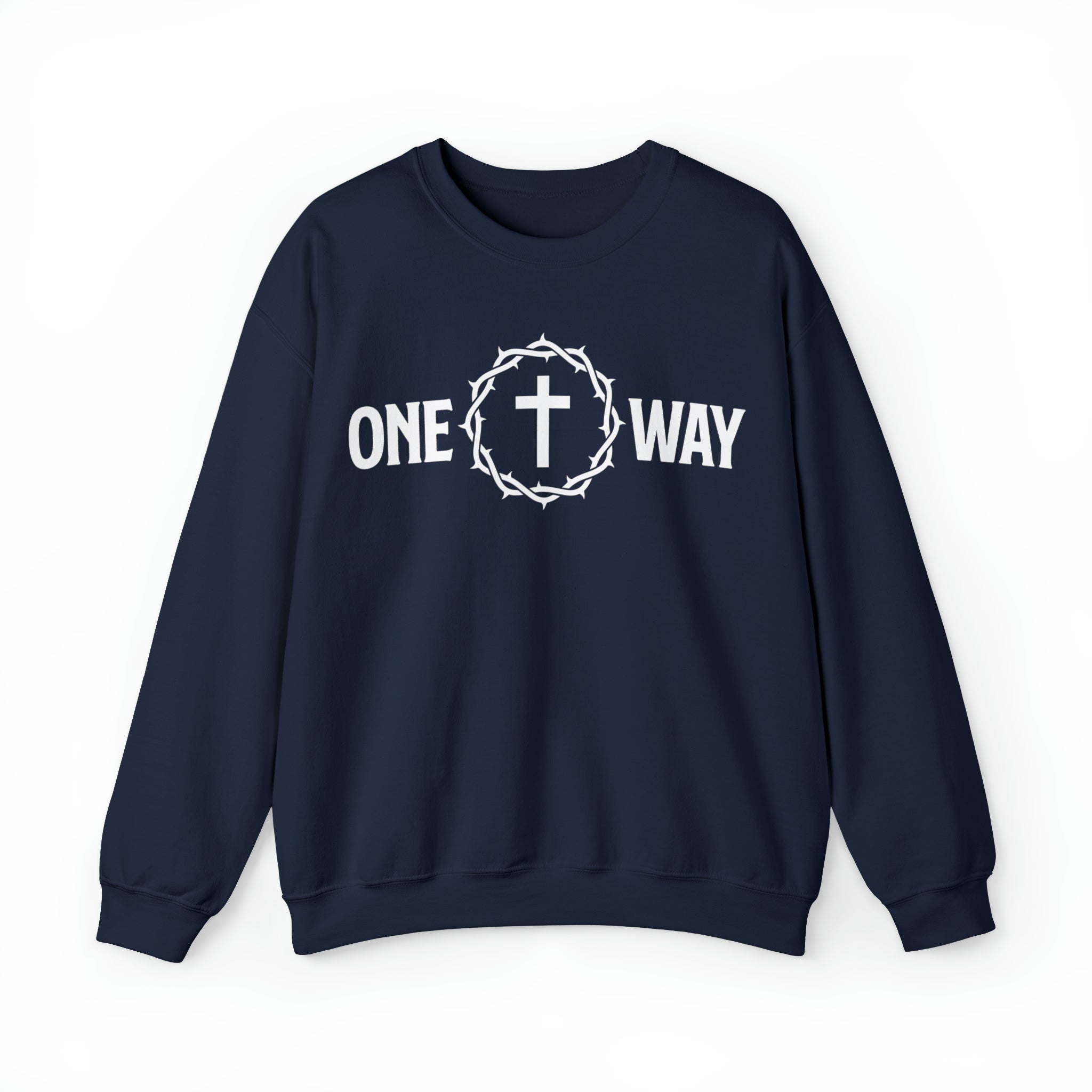 One Way Christian Sweatshirt with Crown and Cross - Joe Camilo Designs