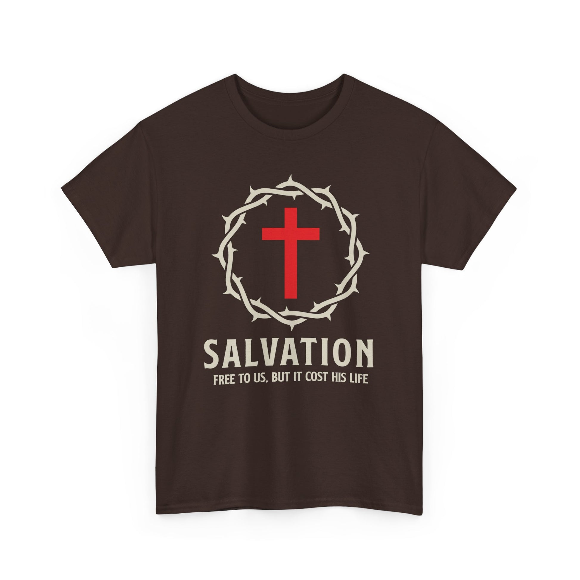 Salvation - Free Christian T-Shirt with Crown and Cross