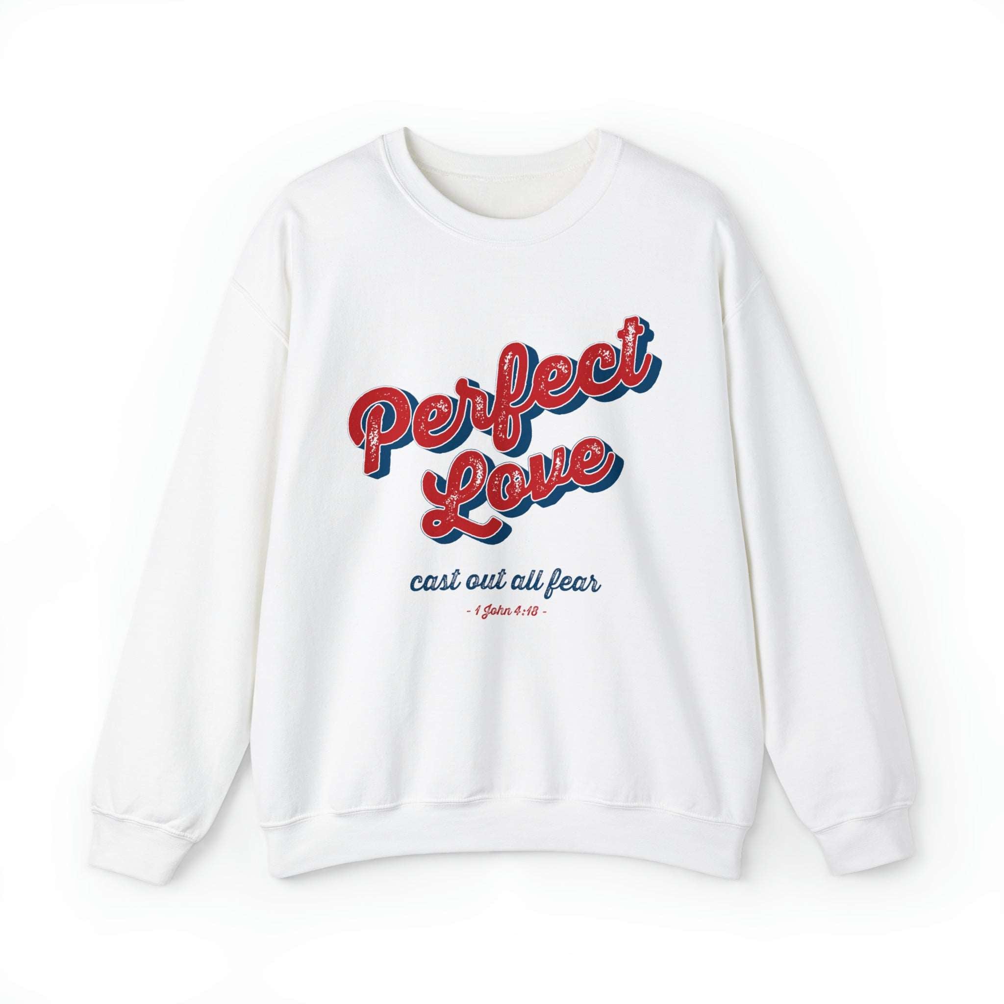 Perfect Love Christian Sweatshirt Vintage Style - Joe Camilo Designs