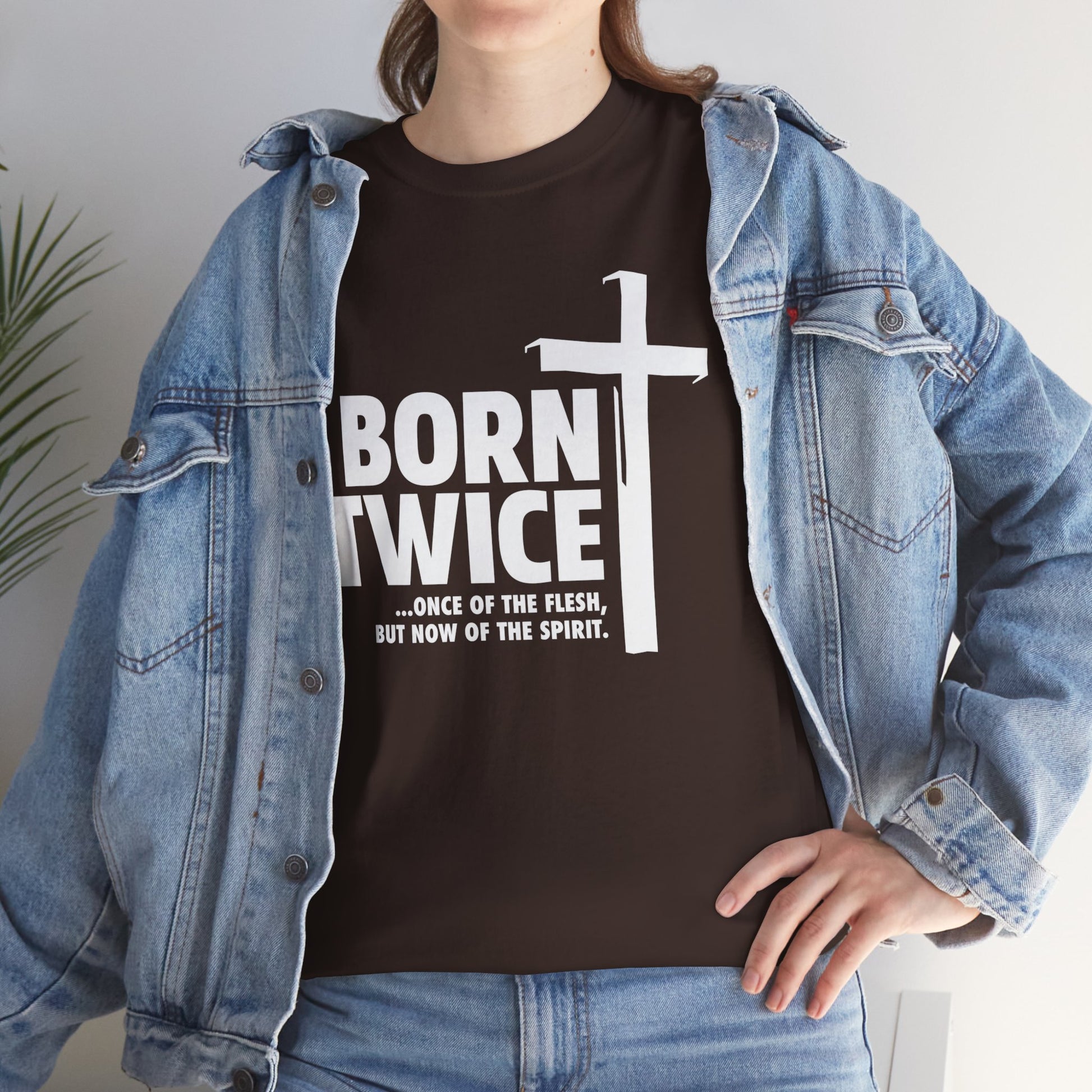 Born Twice Christian T-Shirt with Cross