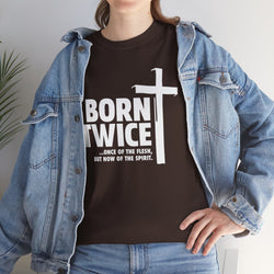 Image of Born Twice Christian T-Shirt with Cross