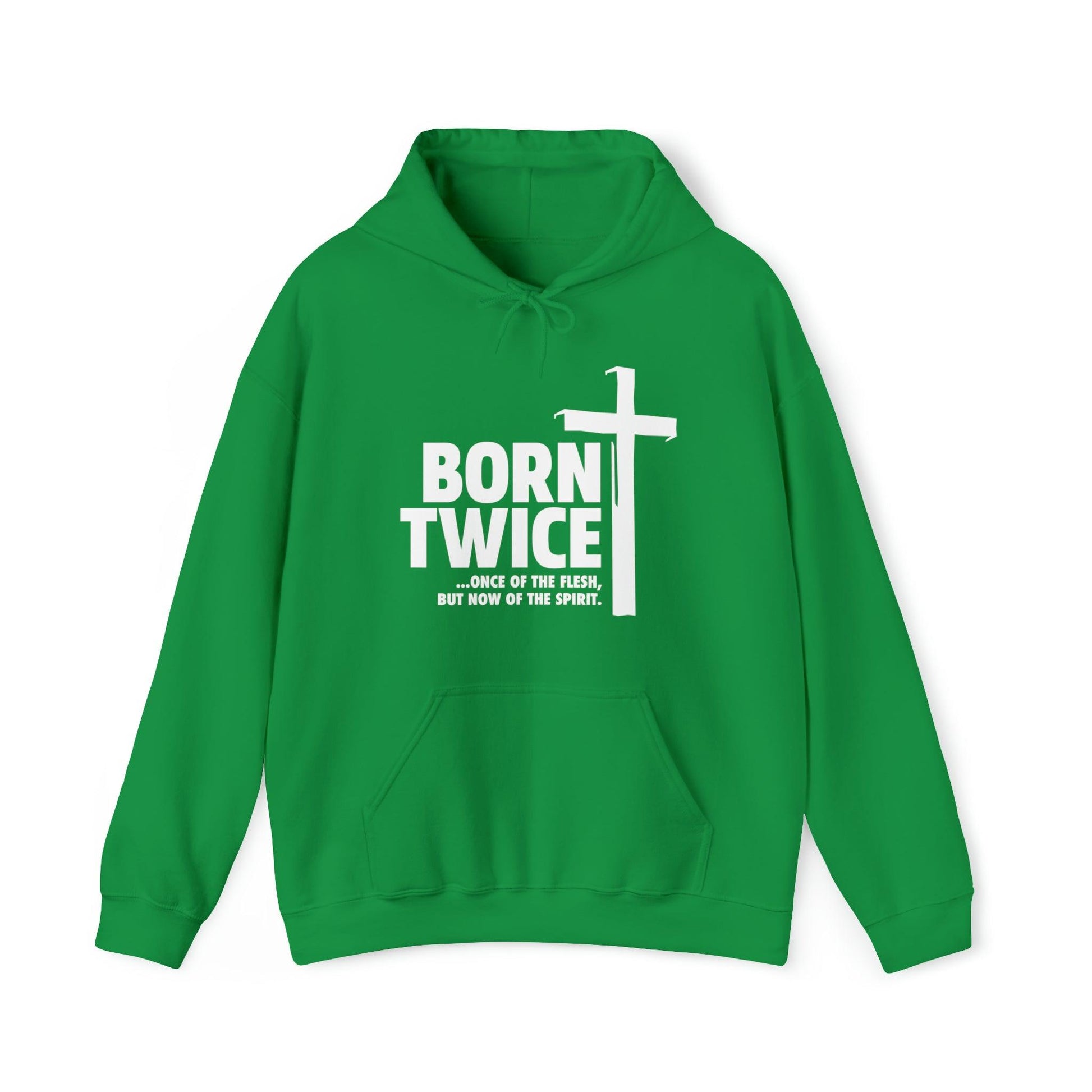 Born Twice Christian Hoodie with Cross, Twice Born, Born Again, New Creation - Joe Camilo Designs