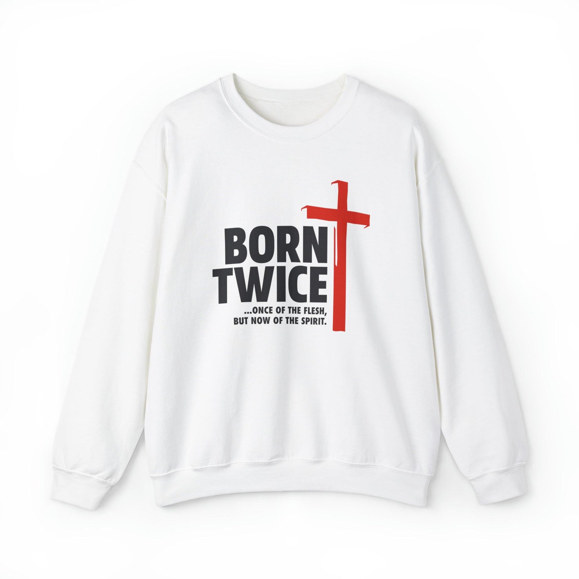 Born Twice Christian Sweatshirt with Cross - Joe Camilo Designs