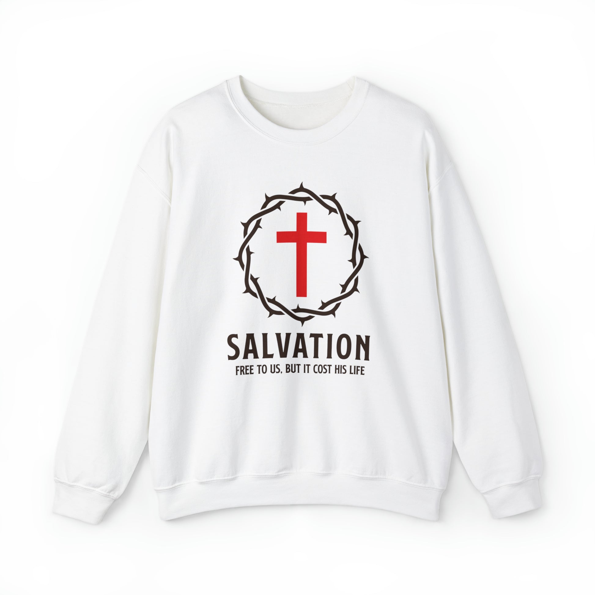 Salvation Christian Sweatshirt with Crown and Cross - Joe Camilo Designs