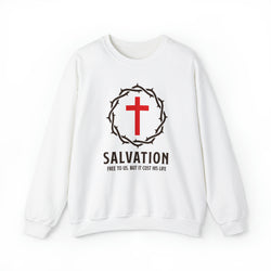 Image of Salvation Christian Sweatshirt with Crown and Cross - Joe Camilo Designs