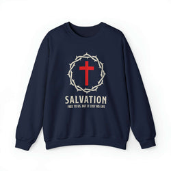 Image of Salvation Christian Sweatshirt with Crown and Cross - Joe Camilo Designs