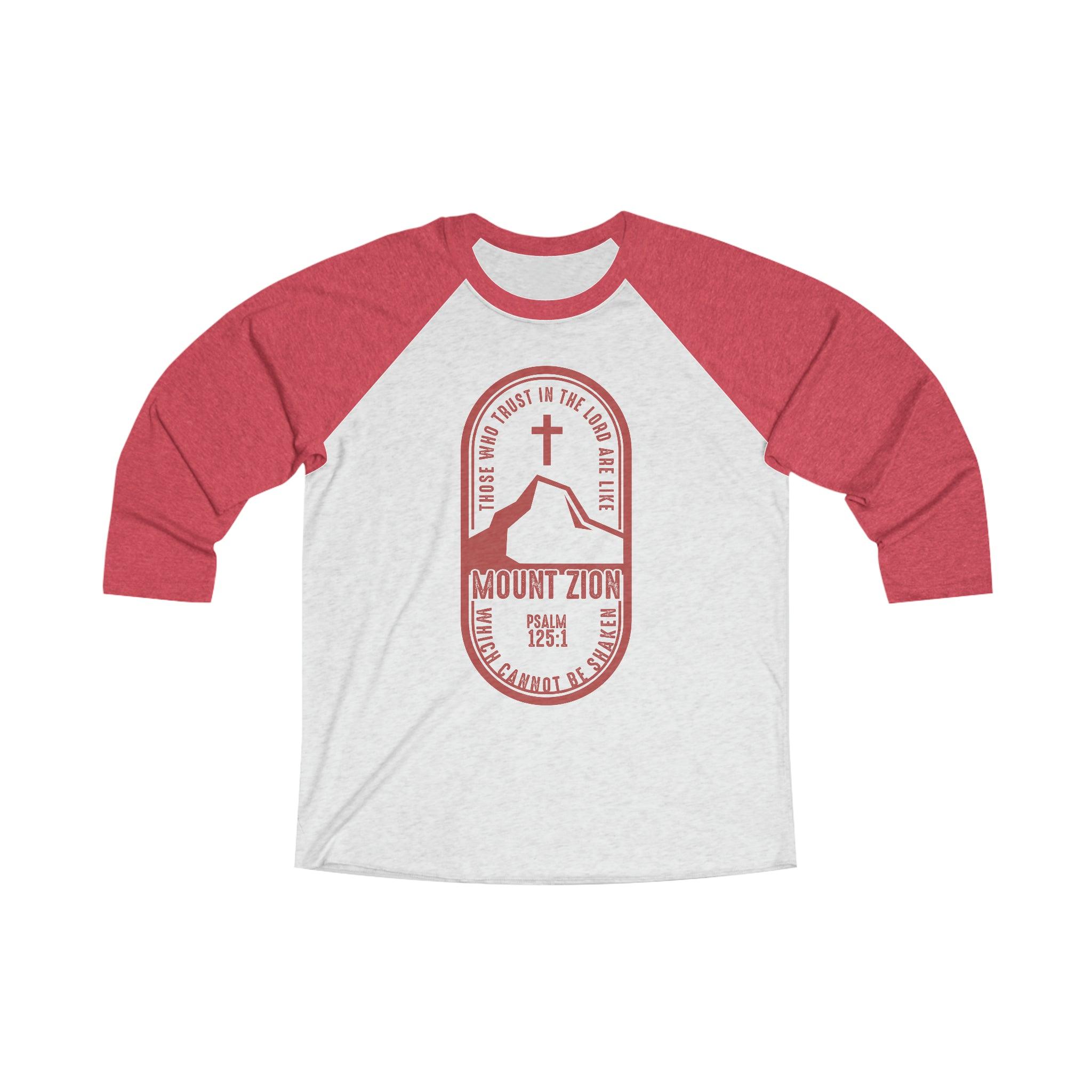 Mount Zion Oval Raglan Design Christian Shirt - Joe Camilo Designs