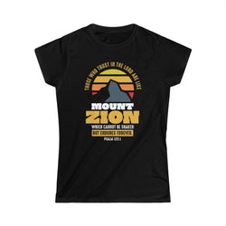 Image of Mount Zion Christian Women Shirt with Mountain and Sun Gradient - Joe Camilo Designs