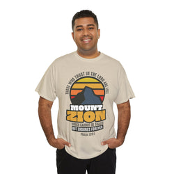 Image of Mount Zion Shirt with Setting Sun and Mountain