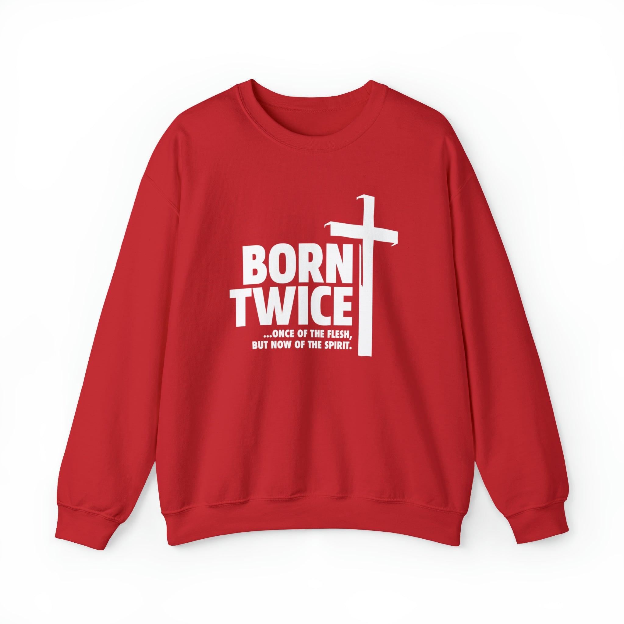 Born Twice Christian Sweatshirt with Cross - Joe Camilo Designs