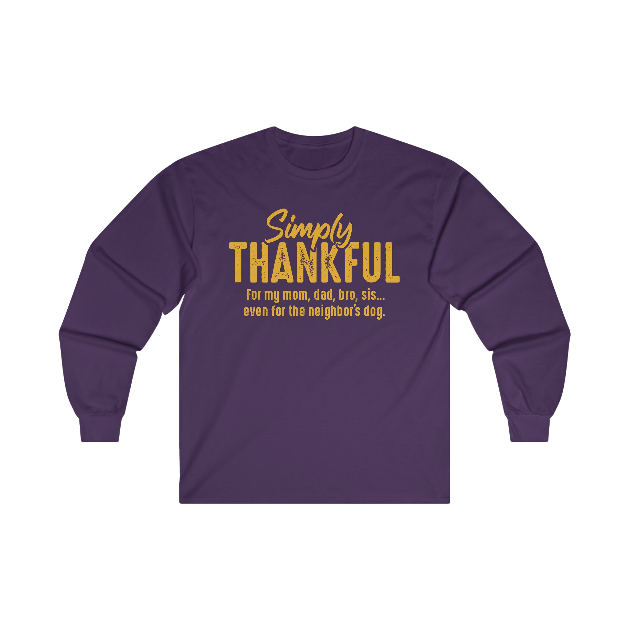 Simply Thankful Thanksgiving Long Sleeve Shirt - Joe Camilo Designs