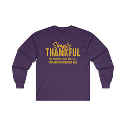 Image of Simply Thankful Thanksgiving Long Sleeve Shirt - Joe Camilo Designs