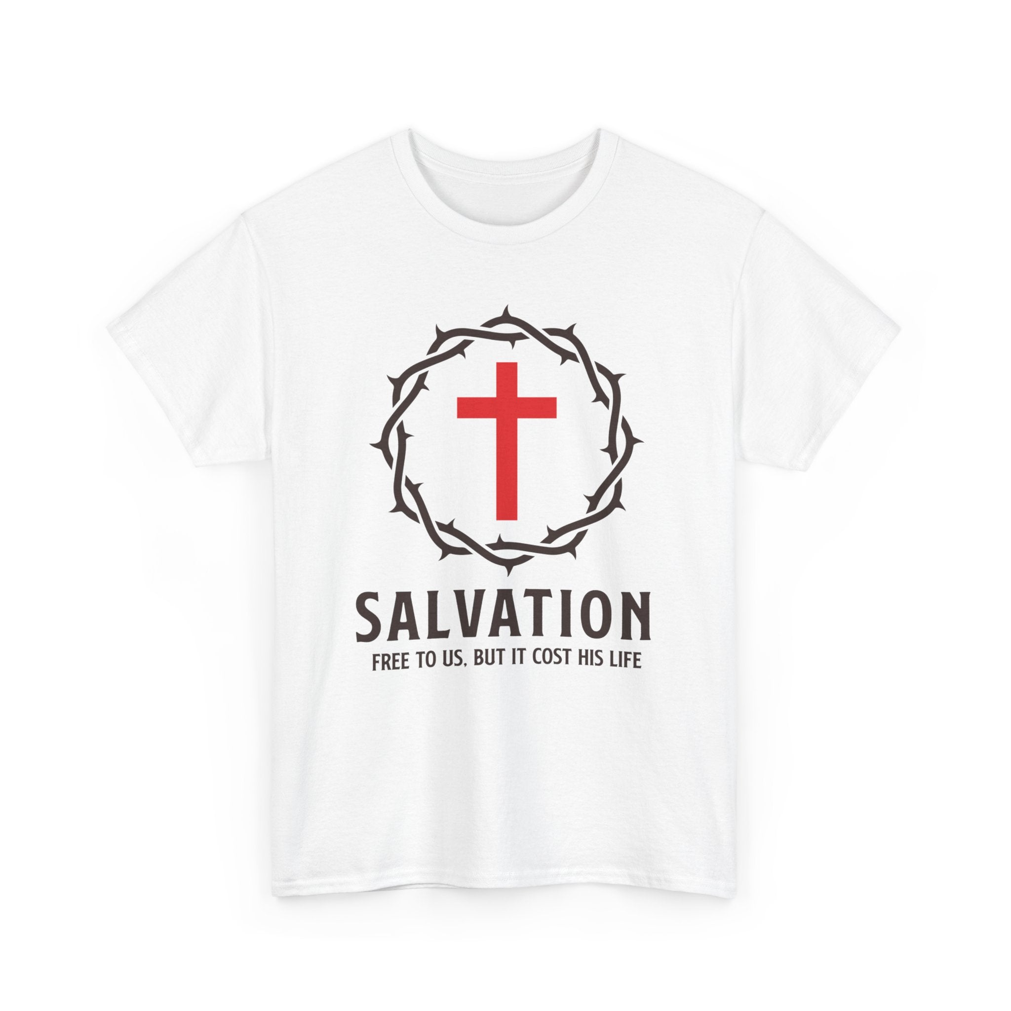 Salvation - Free Christian T-Shirt with Crown and Cross