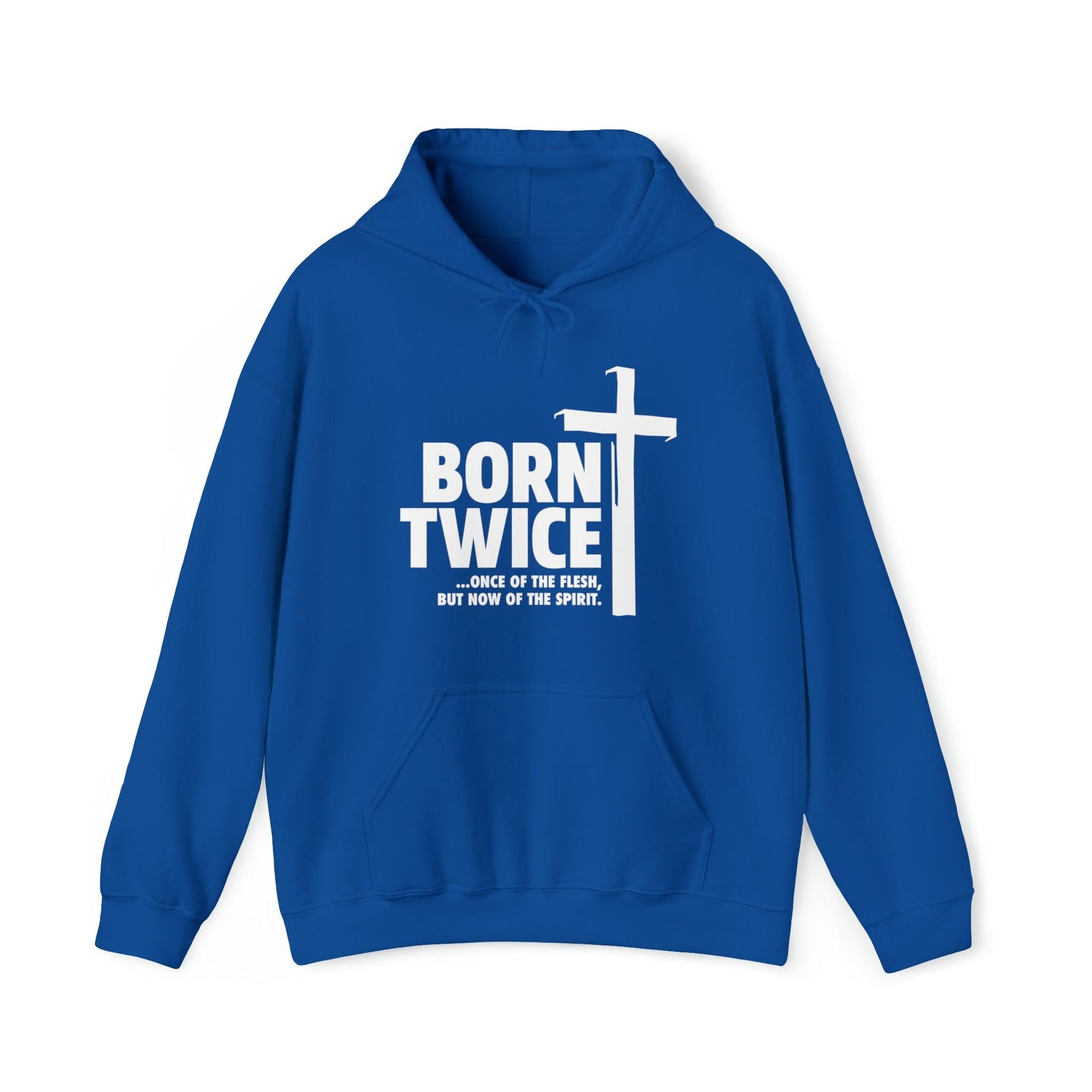 Born Twice Christian Hoodie with Cross, Twice Born, Born Again, New Creation - Joe Camilo Designs