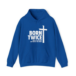 Image of Born Twice Christian Hoodie with Cross, Twice Born, Born Again, New Creation - Joe Camilo Designs