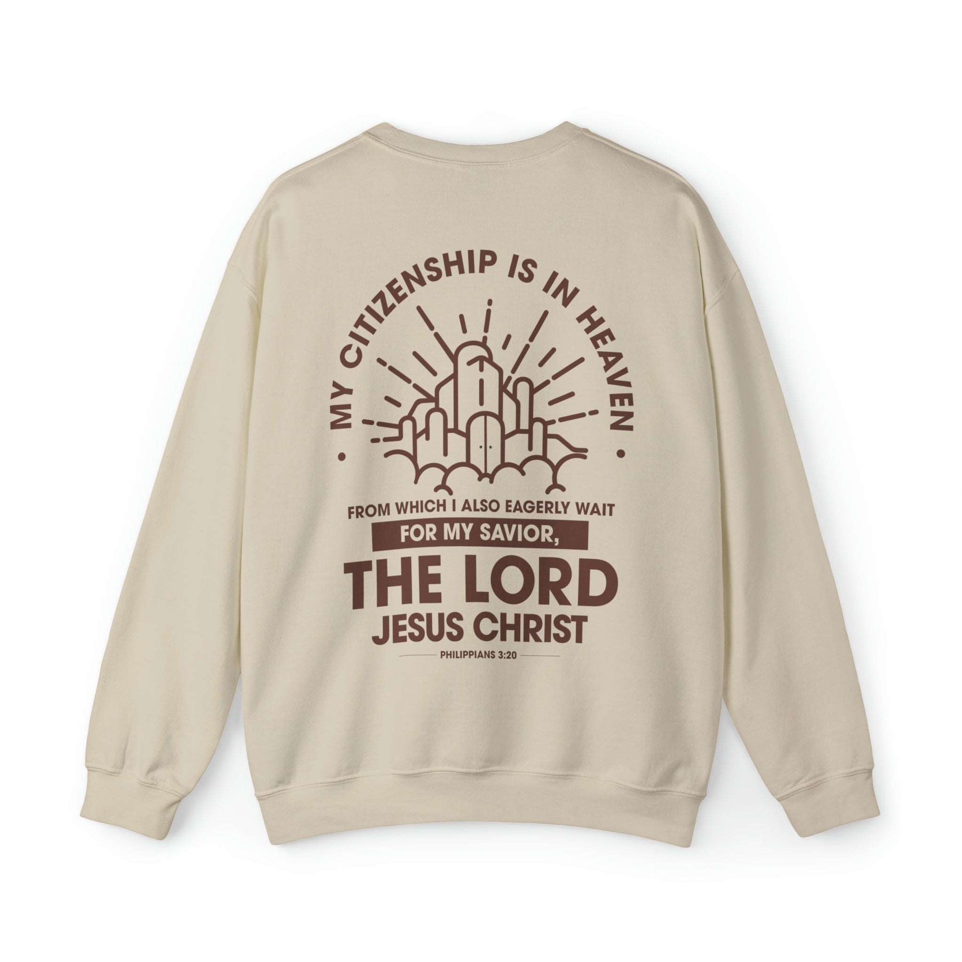 Citizen of Heaven Line Design with Bible Verse Reference Sweatshirt - Joe Camilo Designs