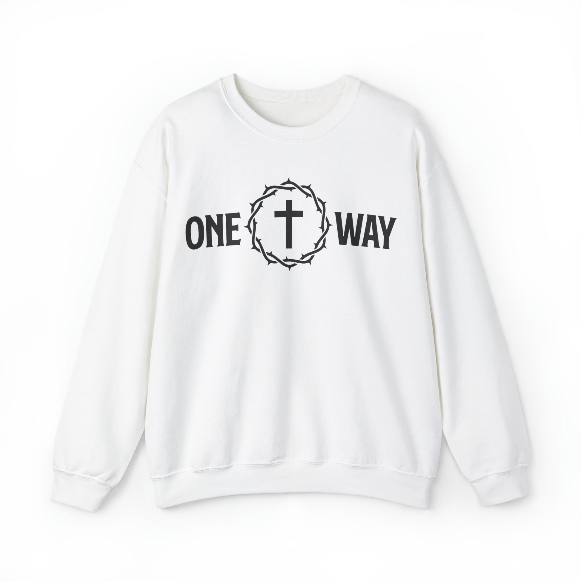 One Way Christian Sweatshirt with Crown and Cross - Joe Camilo Designs