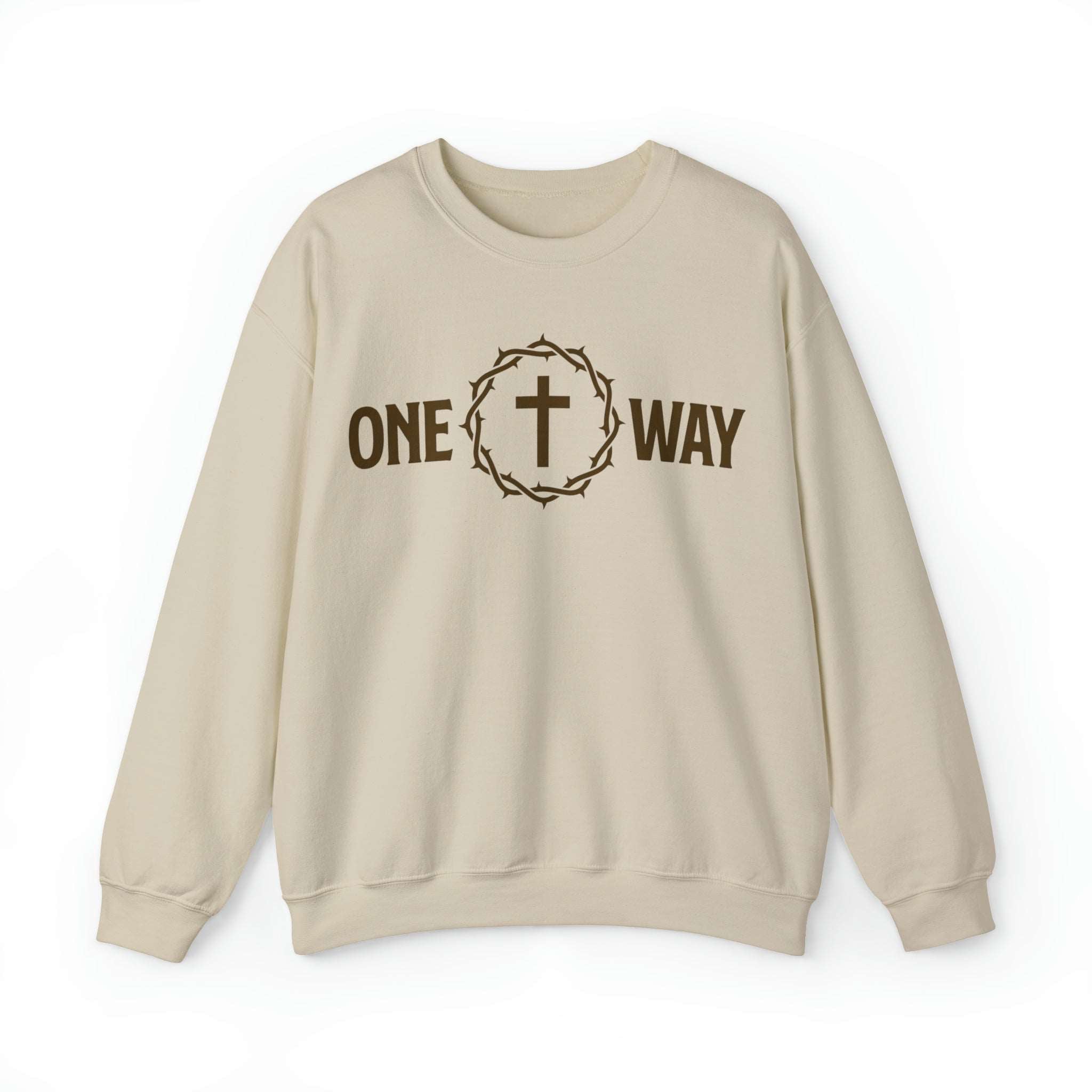 One Way Christian Sweatshirt with Crown and Cross - Joe Camilo Designs