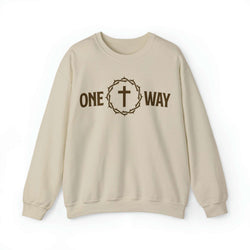 Image of One Way Christian Sweatshirt with Crown and Cross - Joe Camilo Designs