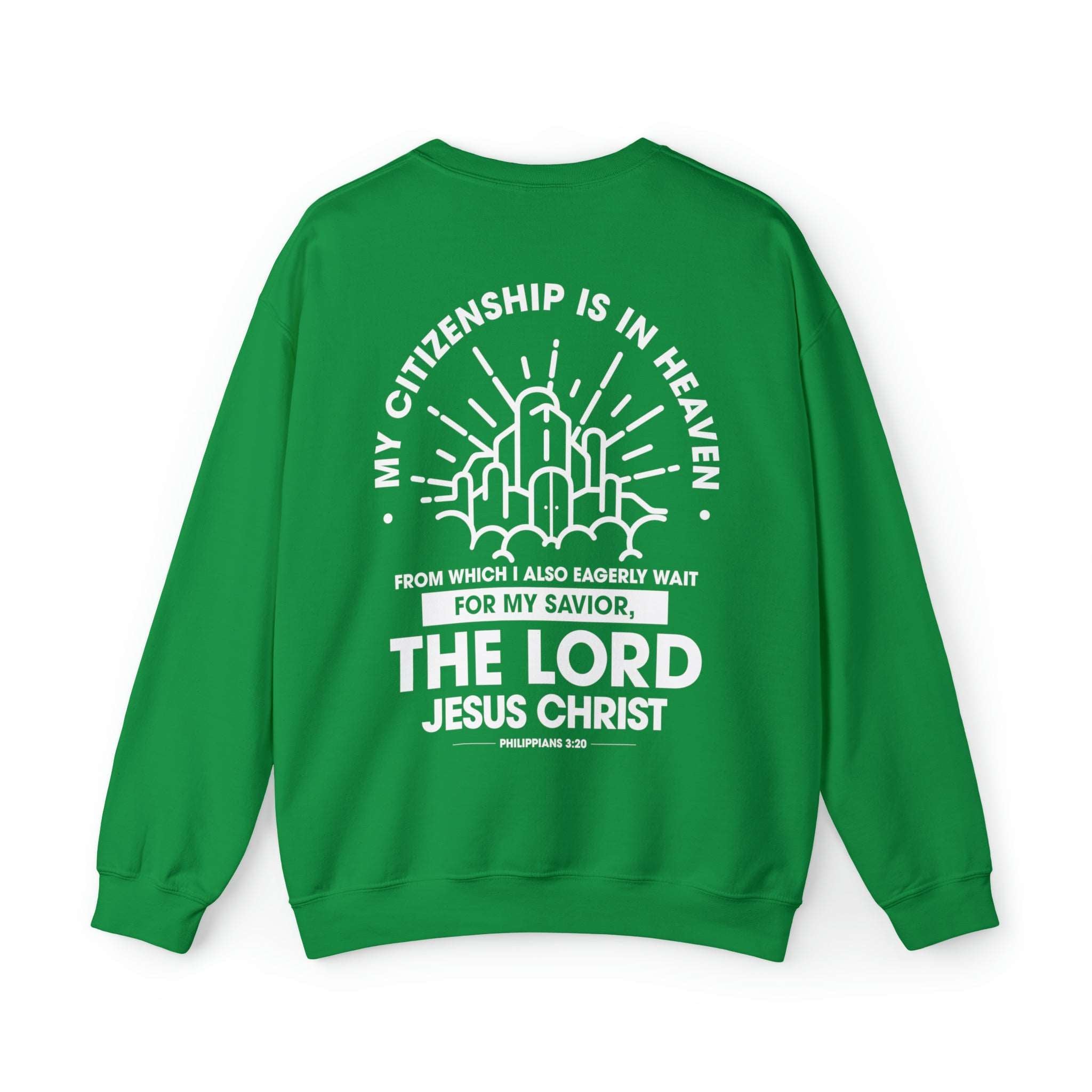 Citizen of Heaven Line Design with Bible Verse Reference Sweatshirt - Joe Camilo Designs