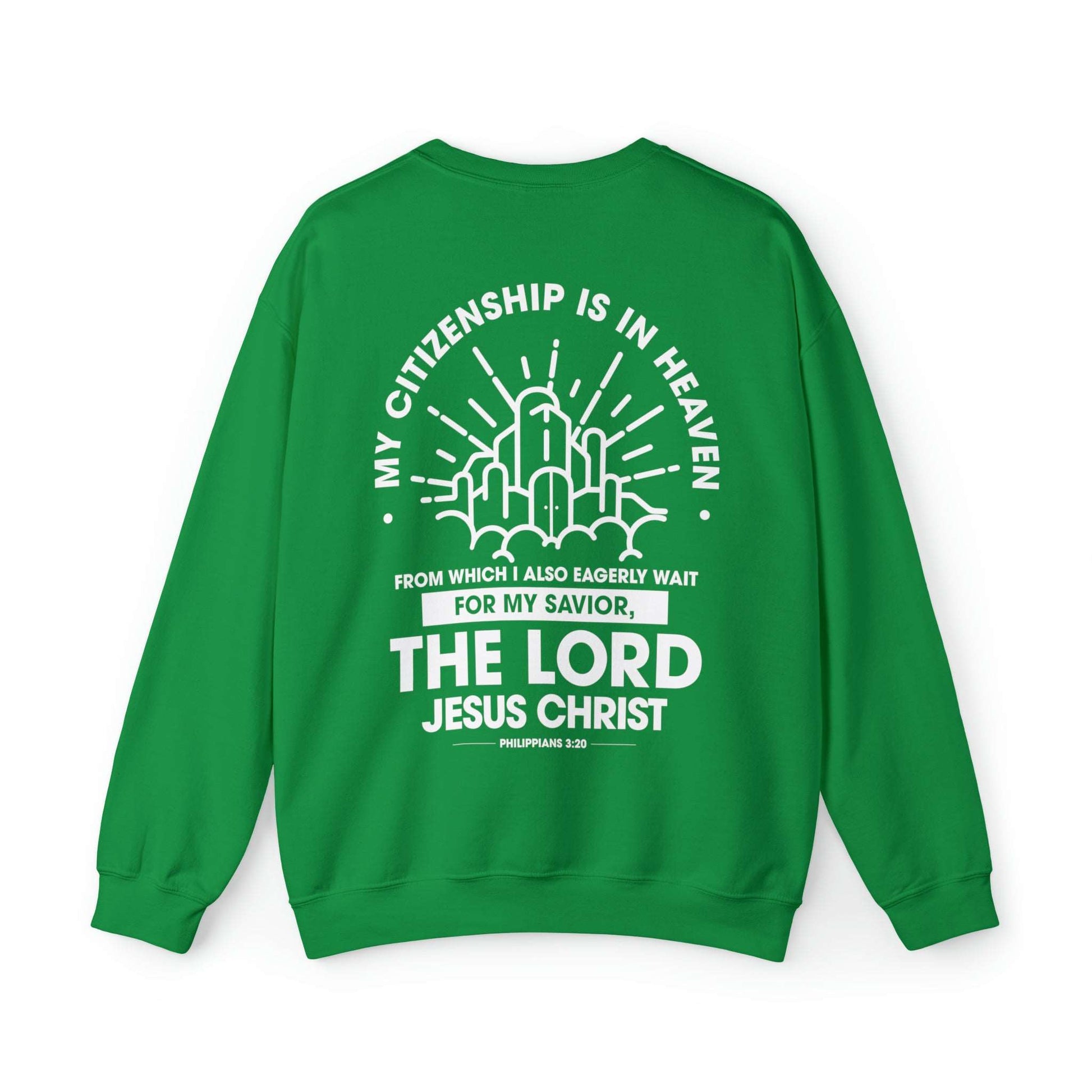 Citizen of Heaven Line Design with Bible Verse Reference Sweatshirt - Joe Camilo Designs