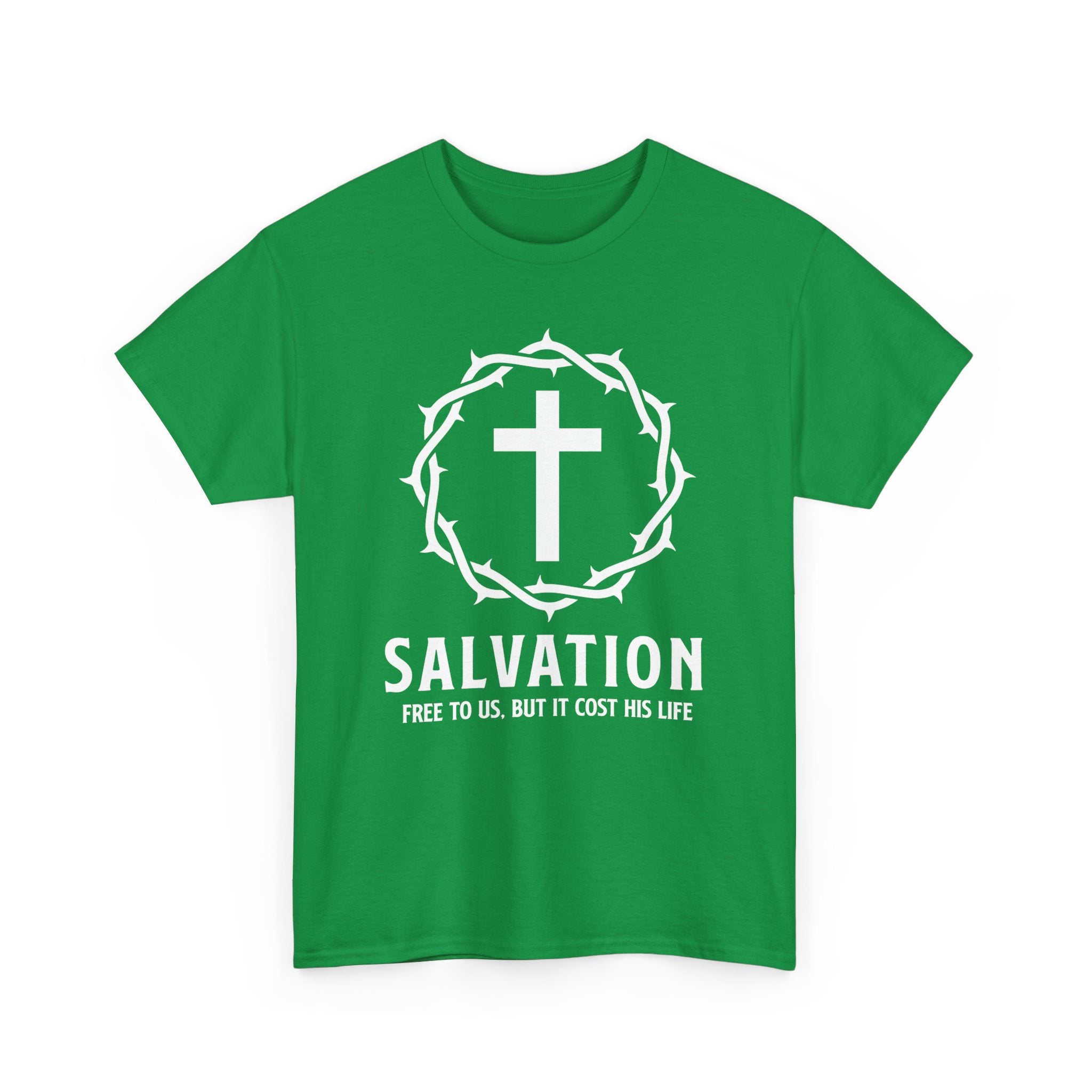 Salvation - Free Christian T-Shirt with Crown and Cross