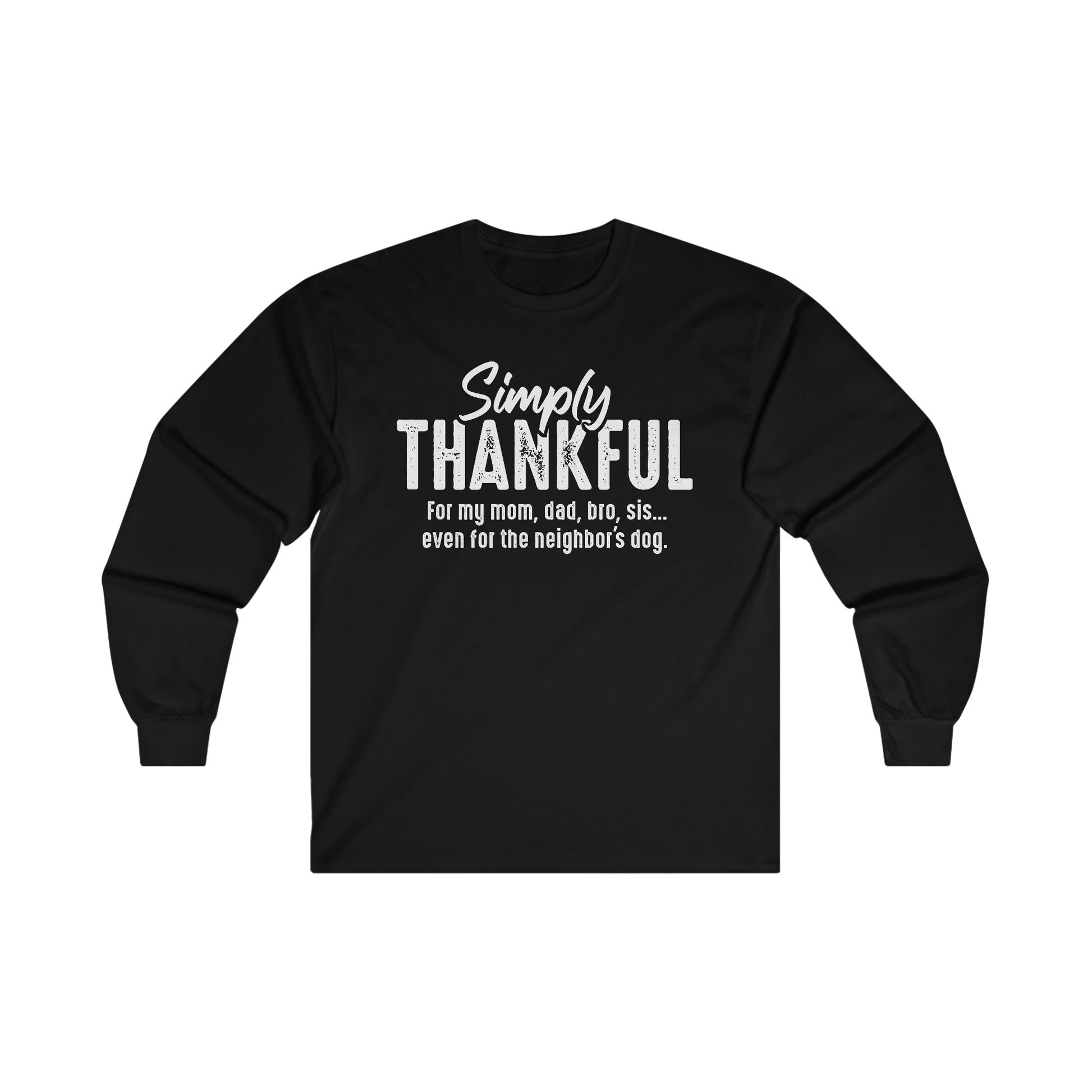 Simply Thankful Thanksgiving Long Sleeve Shirt - Joe Camilo Designs