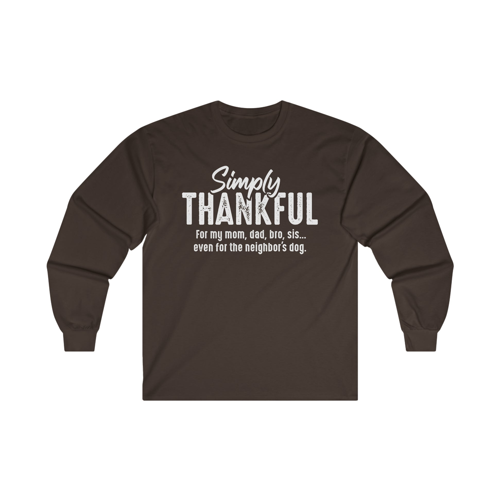 Simply Thankful Thanksgiving Long Sleeve Shirt - Joe Camilo Designs