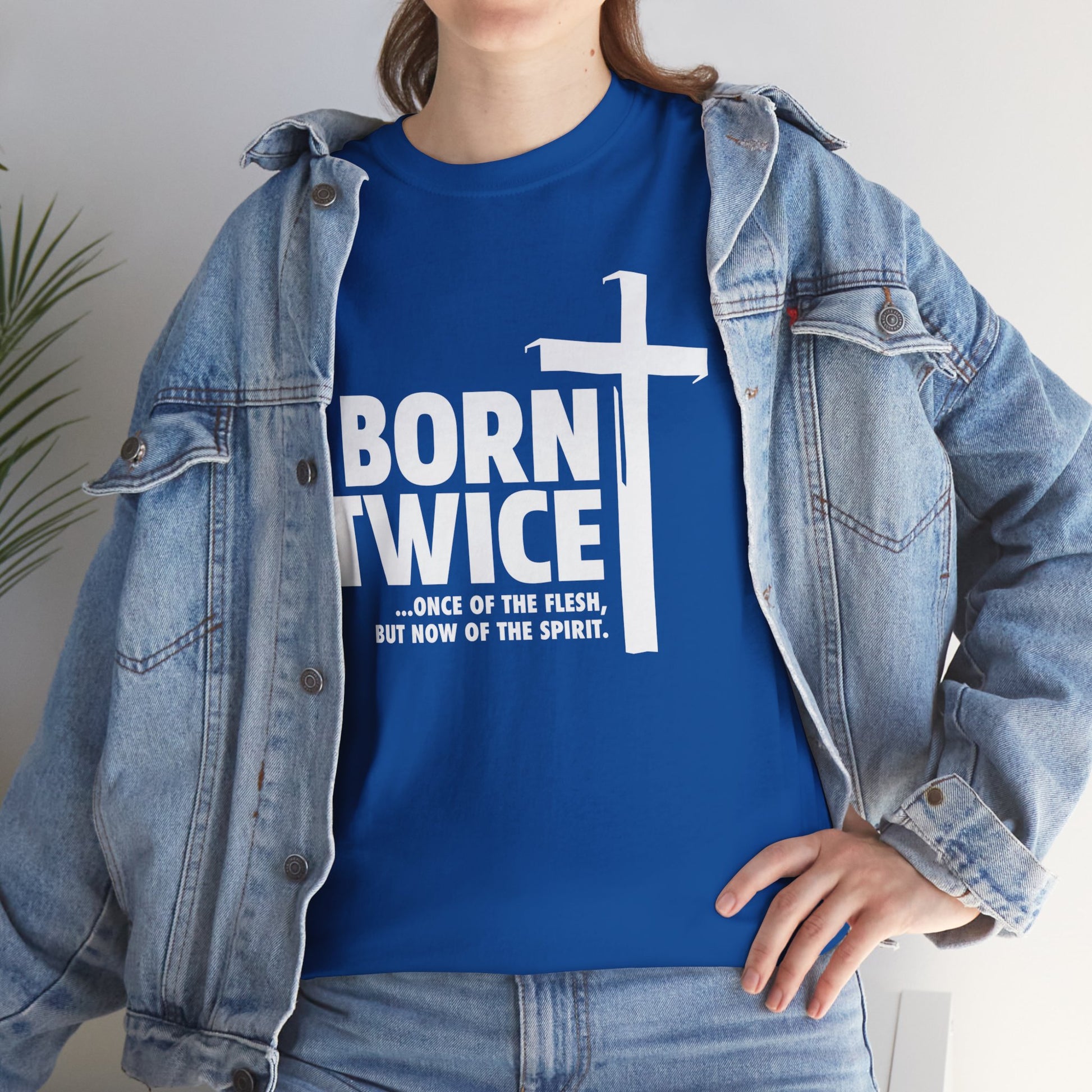 Born Twice Christian T-Shirt with Cross