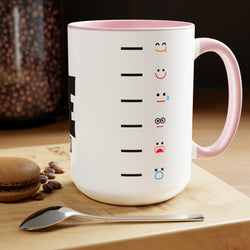 Image of Mom's Coffee Sane-O-Meter, Two-Tone Coffee Mugs, 15oz