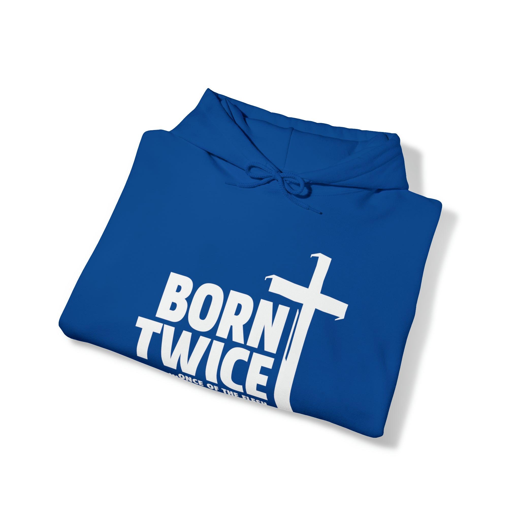 Born Twice Christian Hoodie with Cross, Twice Born, Born Again, New Creation - Joe Camilo Designs