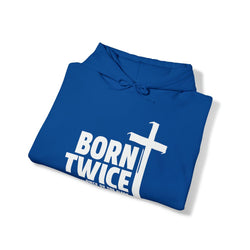 Image of Born Twice Christian Hoodie with Cross, Twice Born, Born Again, New Creation - Joe Camilo Designs