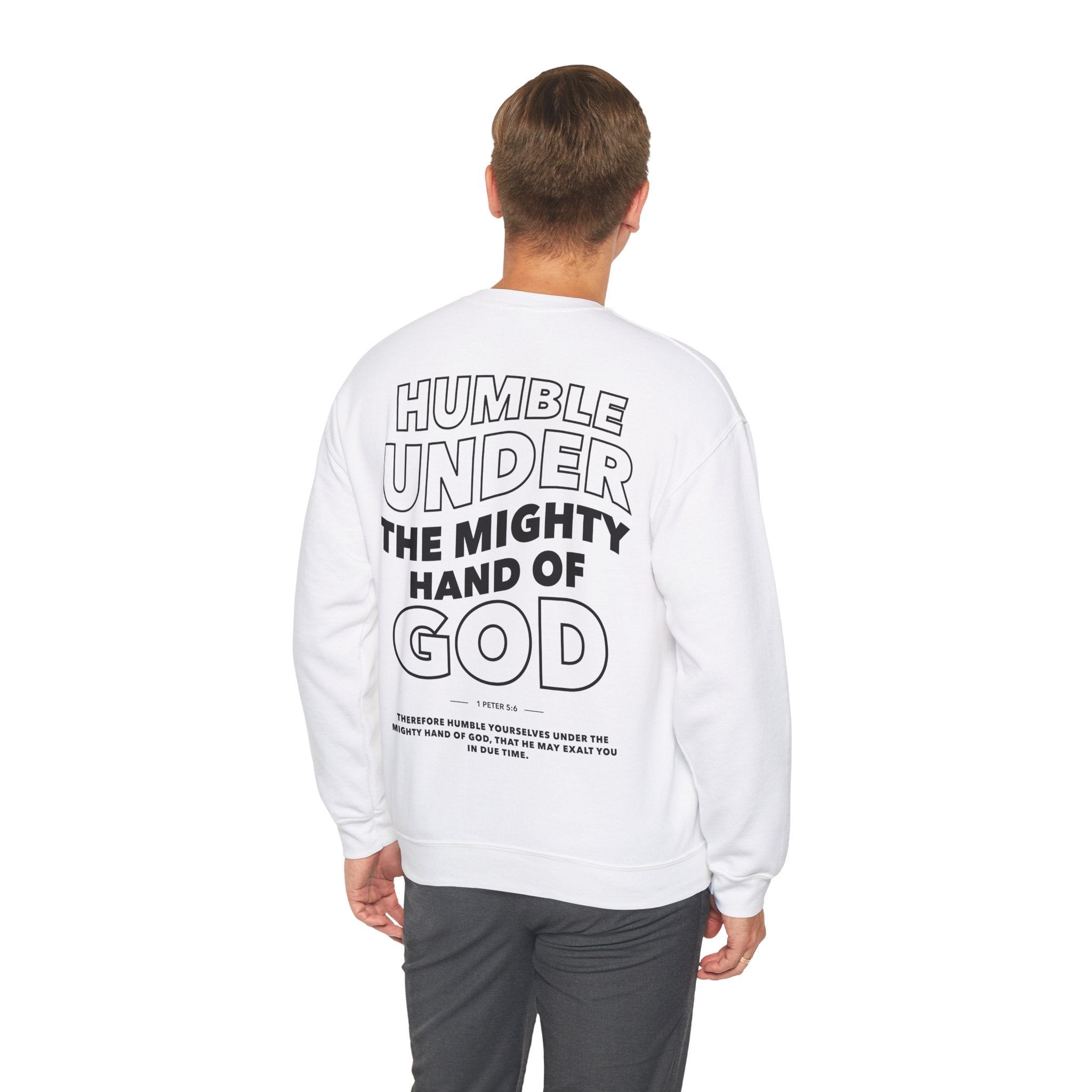 Humble Yourself Under the Mighty Hand of God Wavy Letters Christian Sweatshirt