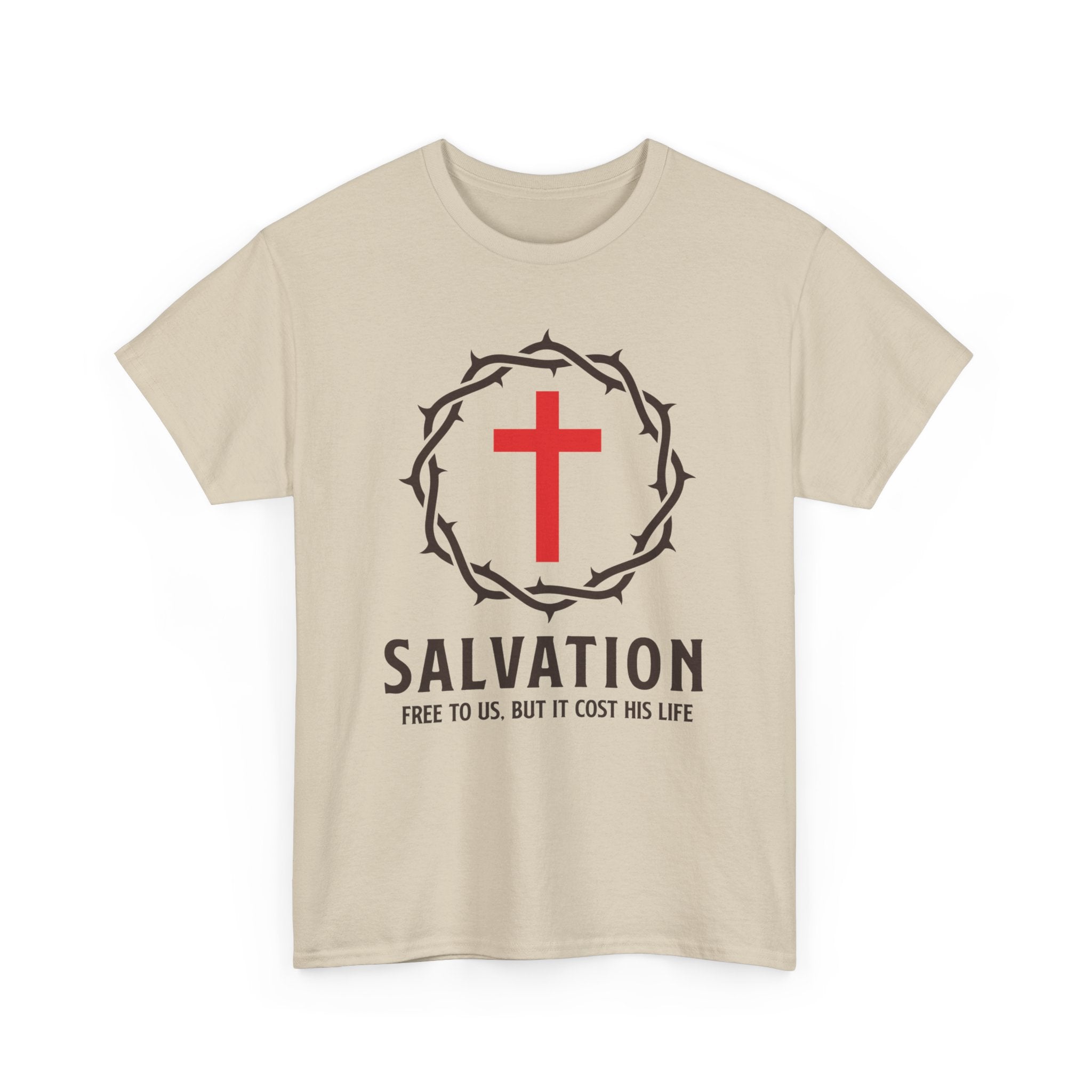 Salvation - Free Christian T-Shirt with Crown and Cross