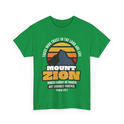 Image of Mount Zion Shirt with Setting Sun and Mountain