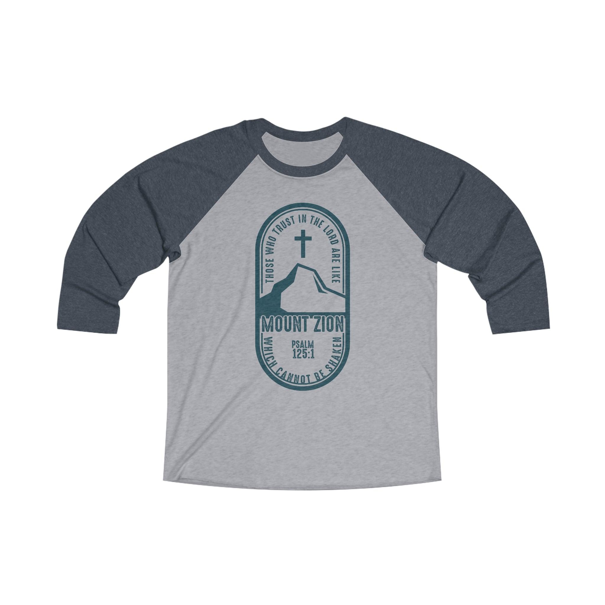 Mount Zion Oval Raglan Design Christian Shirt - Joe Camilo Designs