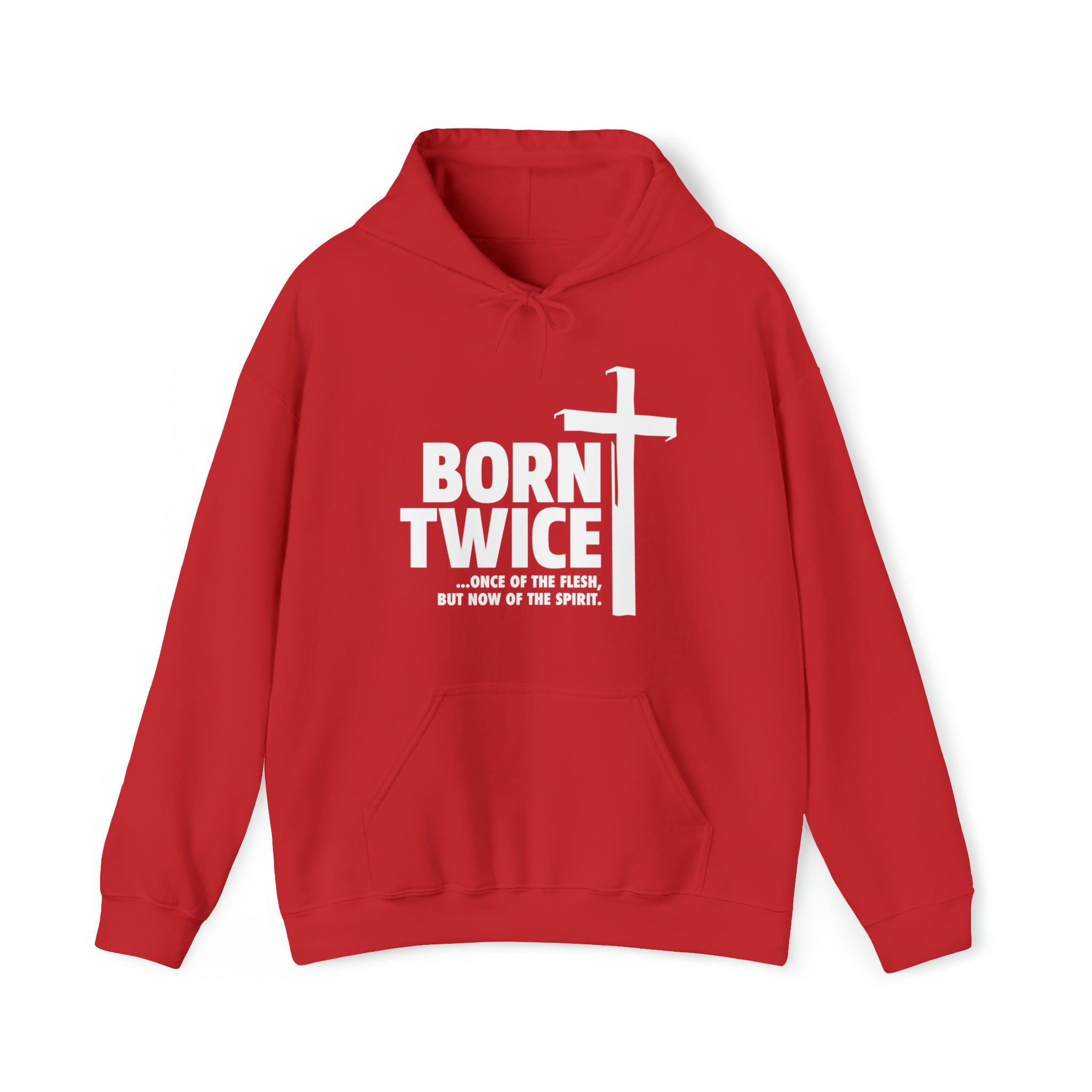 Born Twice Christian Hoodie with Cross, Twice Born, Born Again, New Creation - Joe Camilo Designs