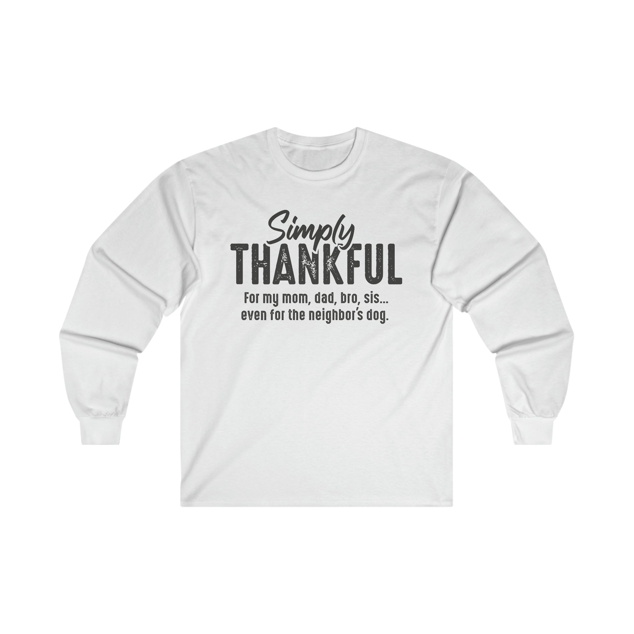 Simply Thankful Thanksgiving Long Sleeve Shirt - Joe Camilo Designs