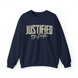 Image of Justified by Faith Christian Sweatshirt - Joe Camilo Designs