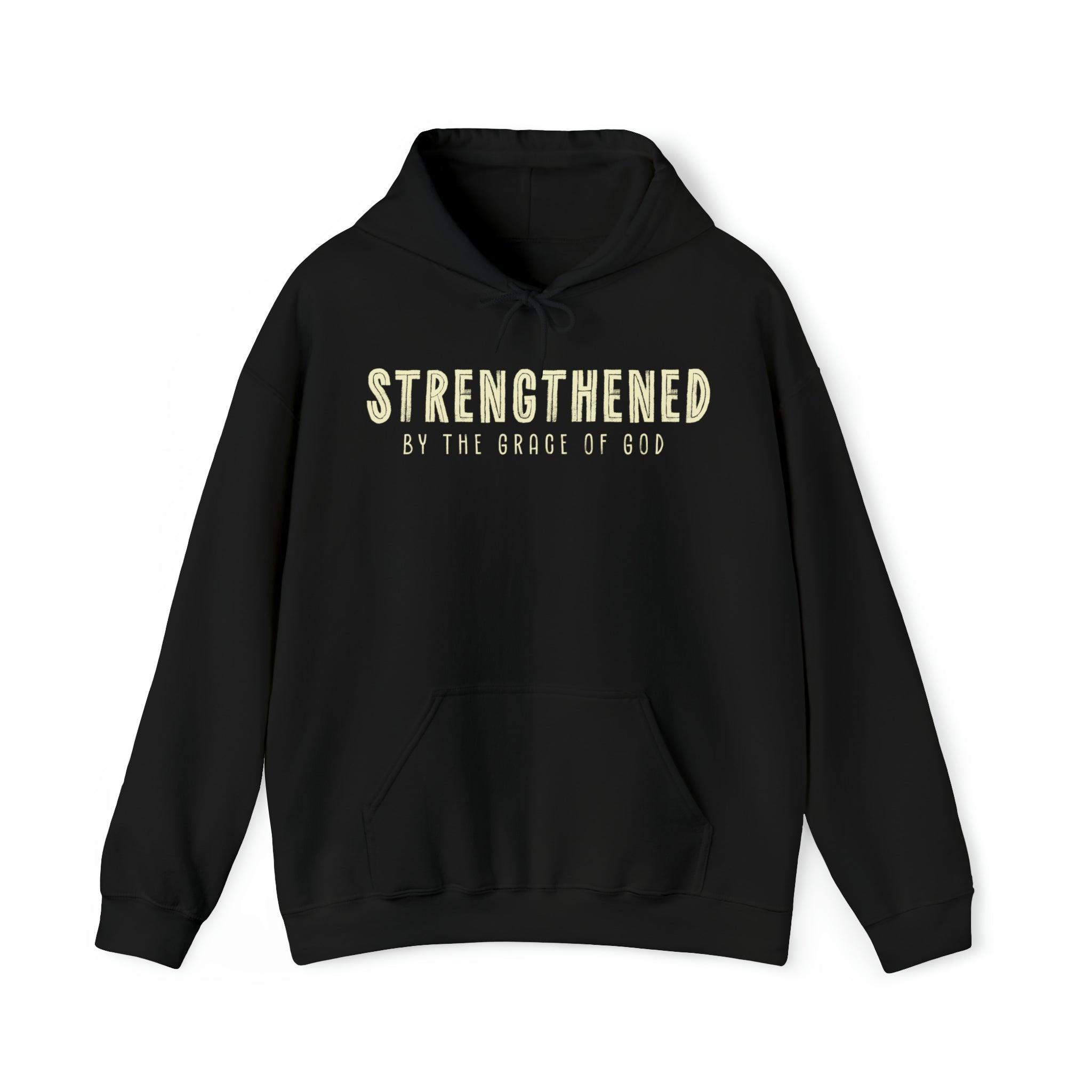 Strengthened by the Grace of God Christian Hoodie - Joe Camilo Designs