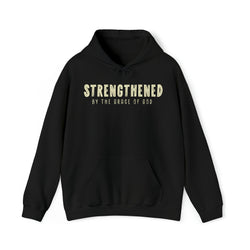 Image of Strengthened by the Grace of God Christian Hoodie - Joe Camilo Designs