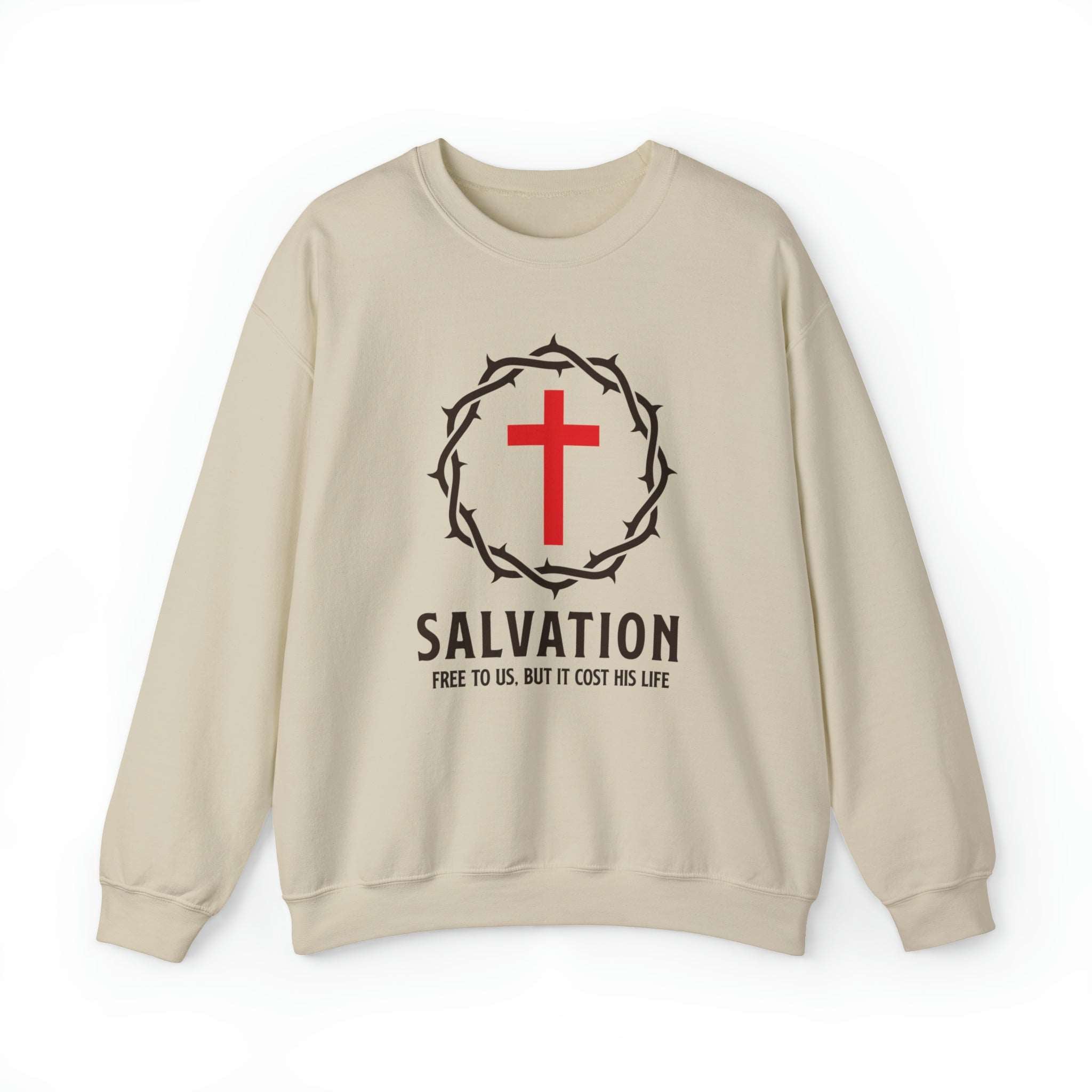 Salvation Christian Sweatshirt with Crown and Cross - Joe Camilo Designs