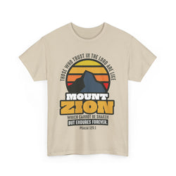 Image of Mount Zion Shirt with Setting Sun and Mountain