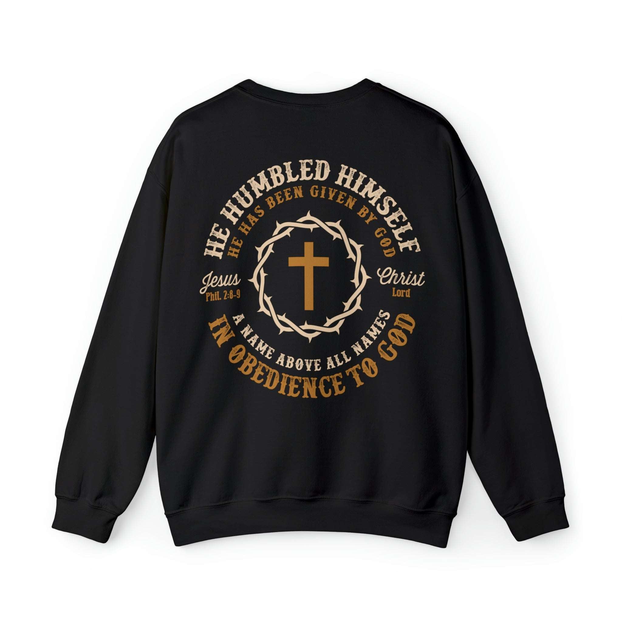 He Humbled Himself Vintage Christian Sweatshirt with Fading Letters - Joe Camilo Designs