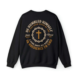 Image of He Humbled Himself Vintage Christian Sweatshirt with Fading Letters - Joe Camilo Designs