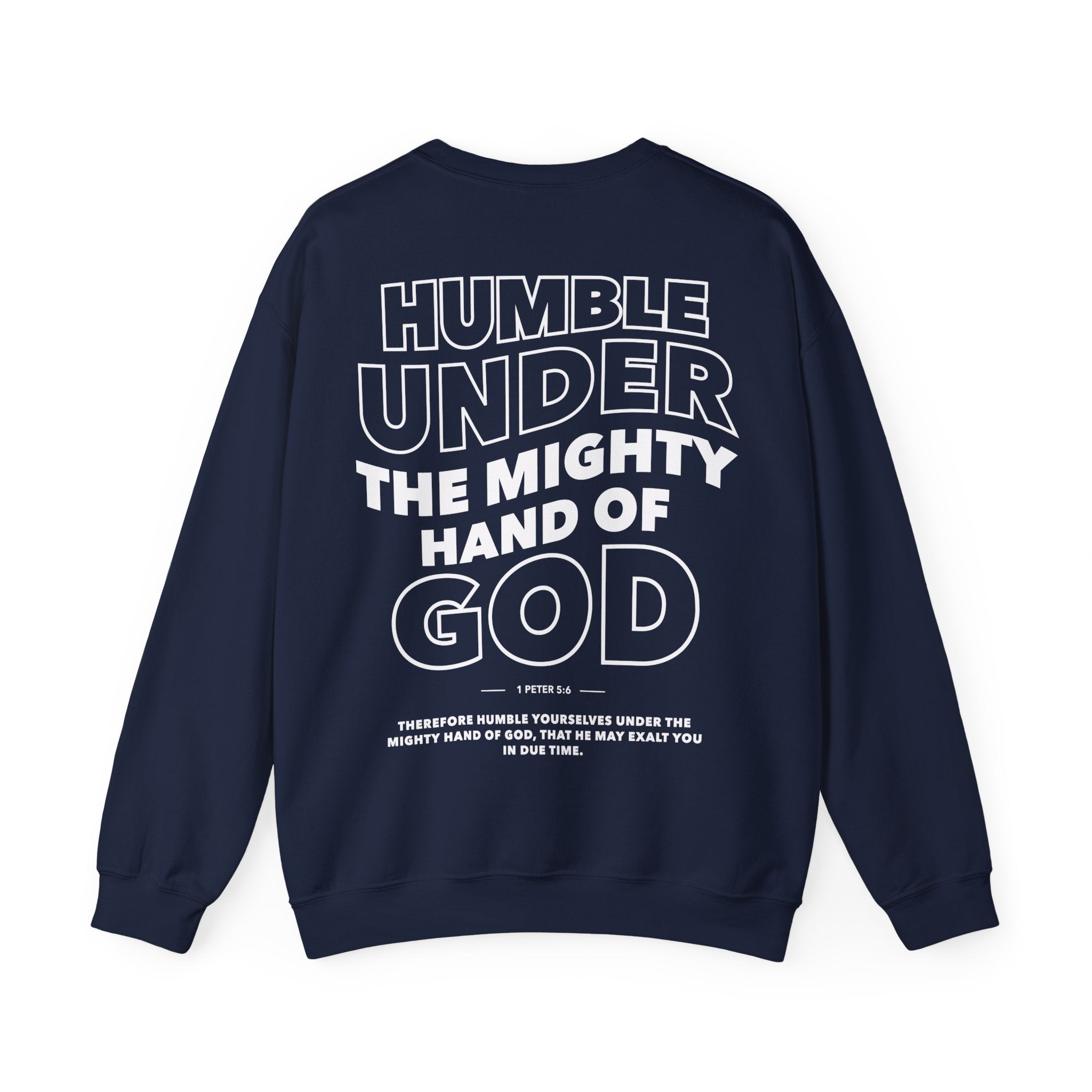 Humble Yourself Under the Mighty Hand of God Wavy Letters Christian Sweatshirt