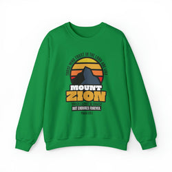 Image of Mount Zion Christian Sweatshirt with Mountain and Sun Gradient - Joe Camilo Designs